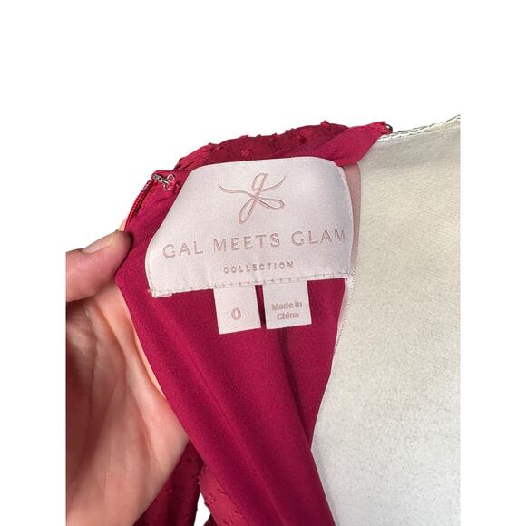 Gal Meets Glam Andrea Candy Apple V Neck 3/4 Sleeve Smocked Mini Dress - 0 - Picture 6 of 9